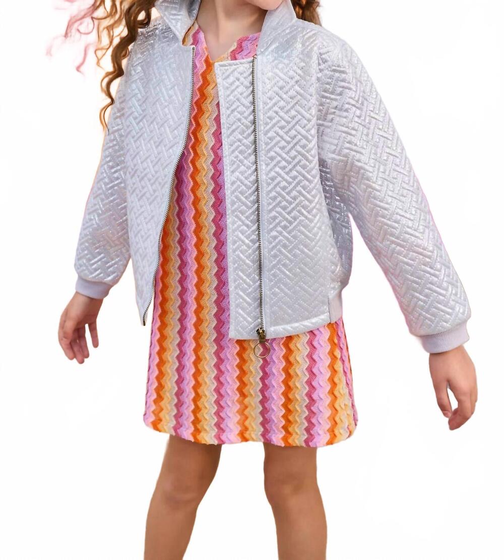 NEW BISBY quilted moto jacket in silver